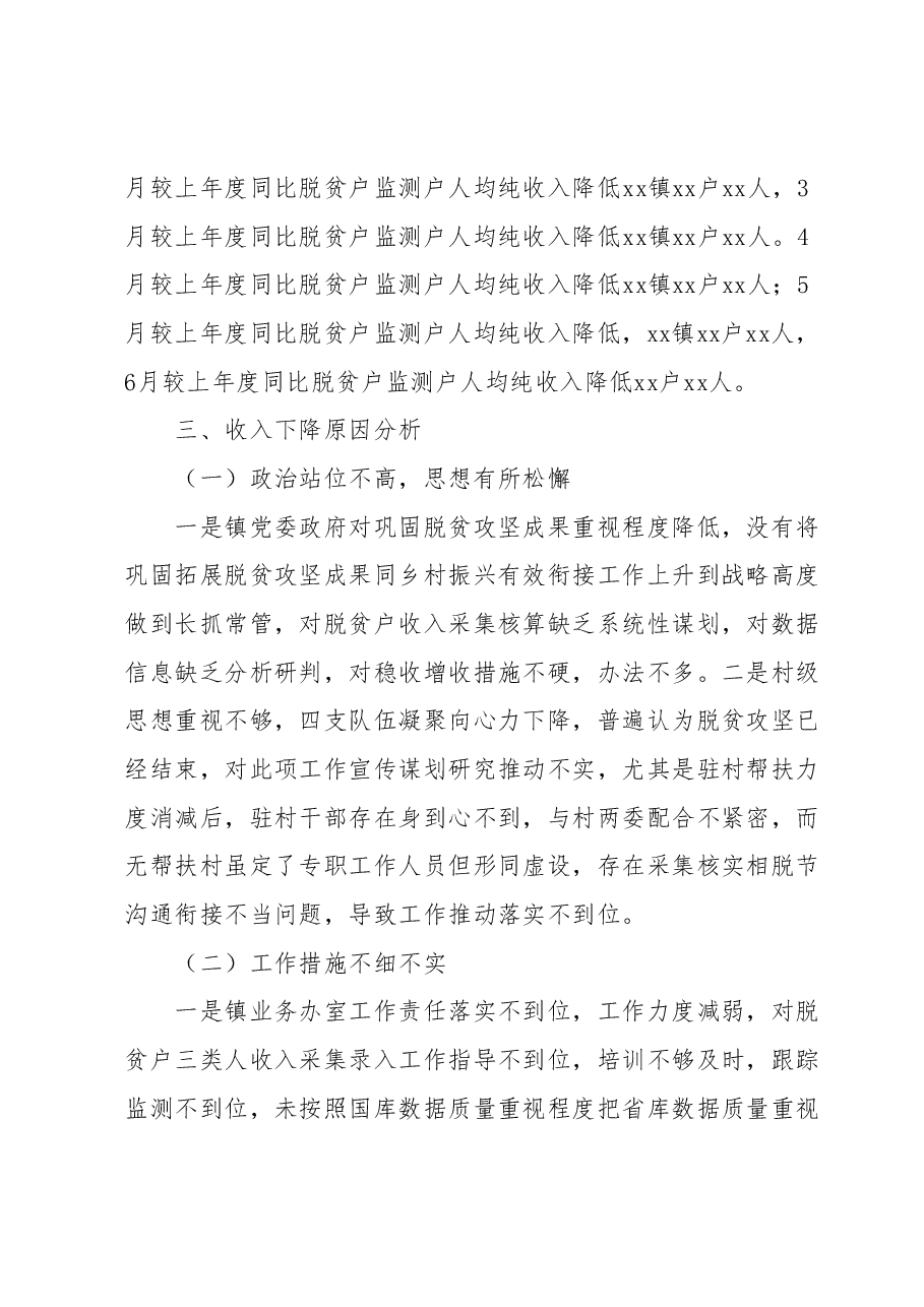 xx镇防返贫监测预警及帮扶数据下降异常情况分析报告.docx,第2页预览