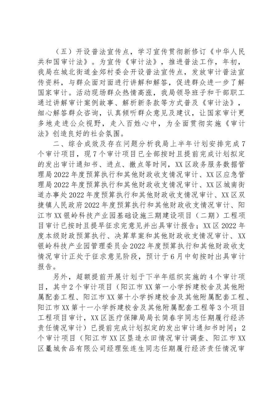 区审计局2023年上半年工作总结和下半年工作计划.docx,第3页预览