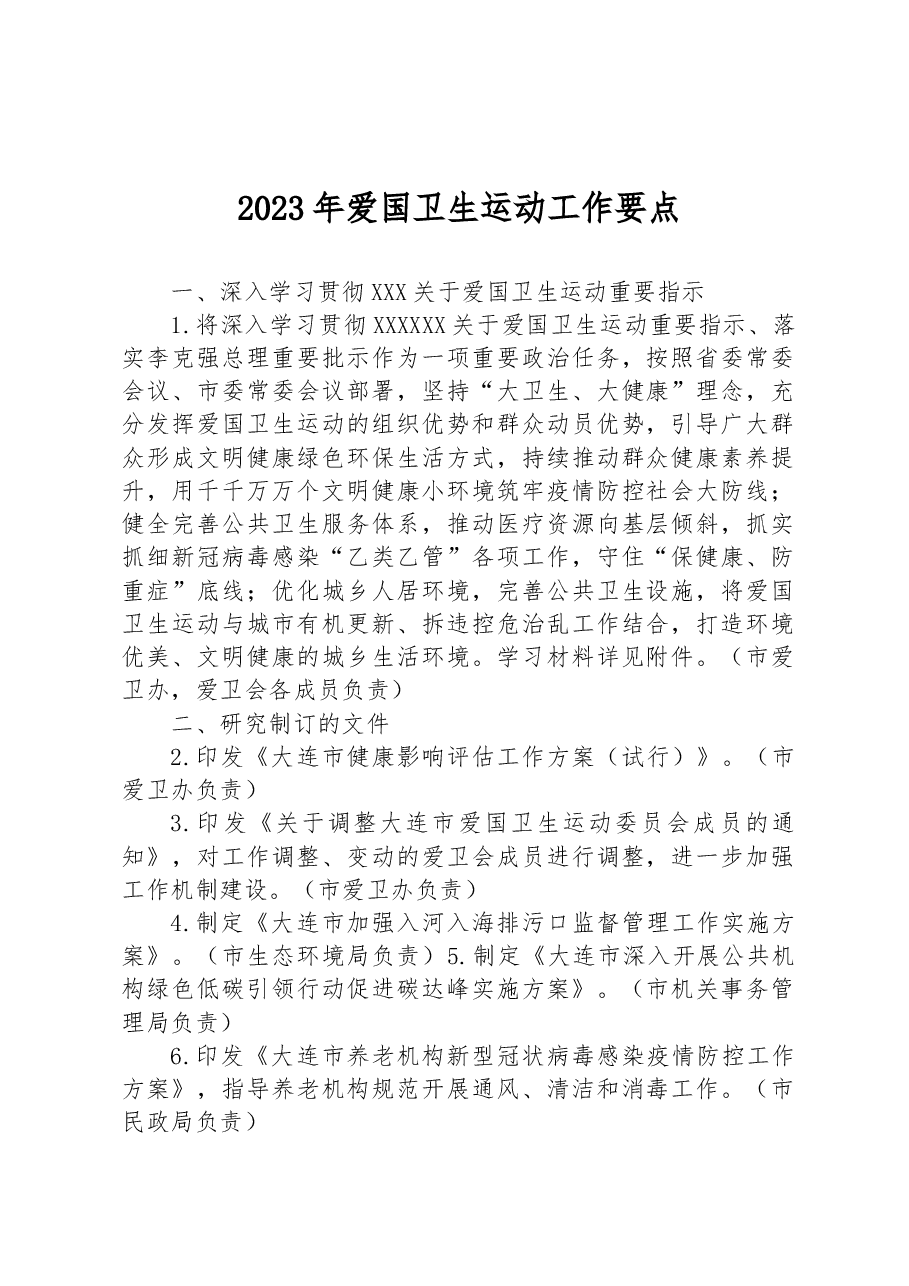 2023年爱国卫生运动工作要点.docx,第1页预览