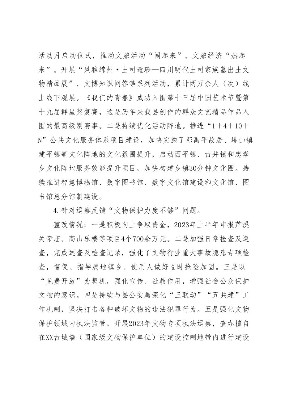 XX县文化广播电视和旅游局关于集中整改进展情况的报告.doc,第4页预览
