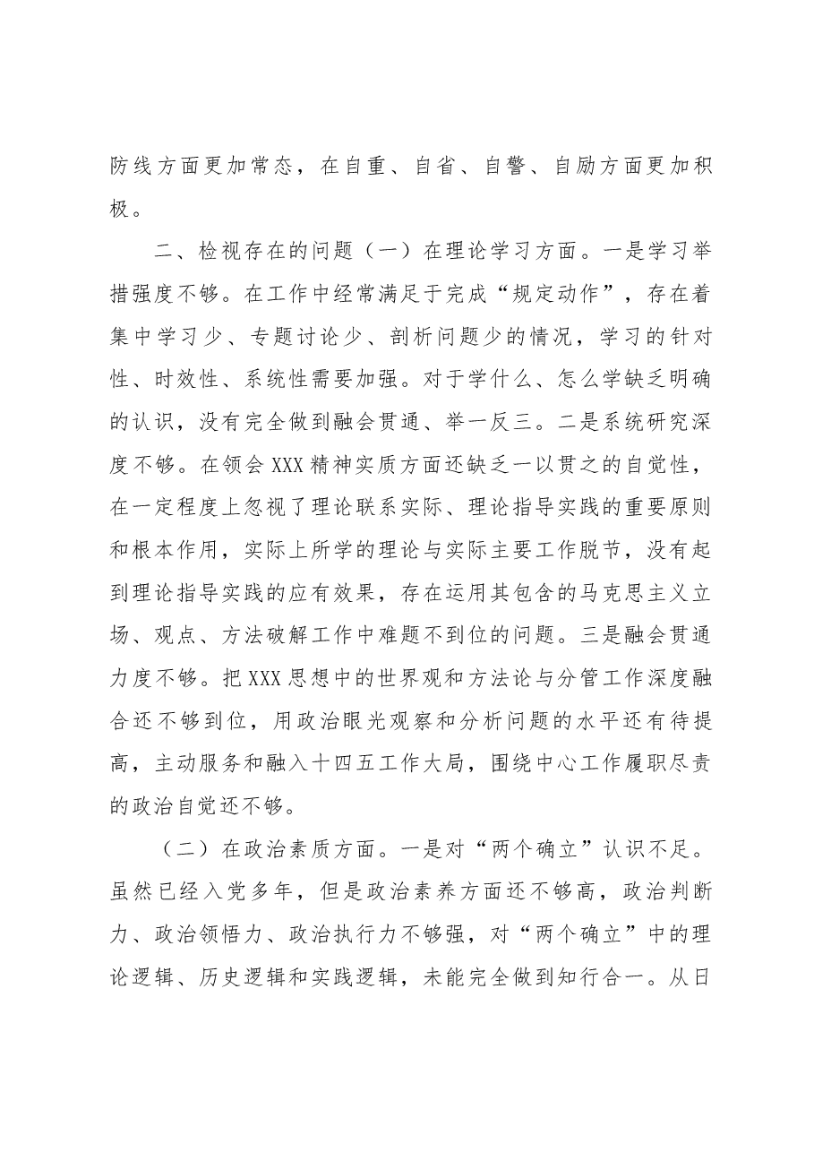 2023年主题教育民主生活会个人对照检查提纲.docx,第3页预览