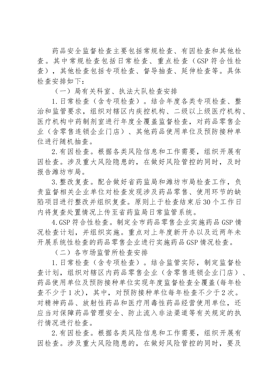 2023年全市药品安全监督检查工作计划.docx,第3页预览
