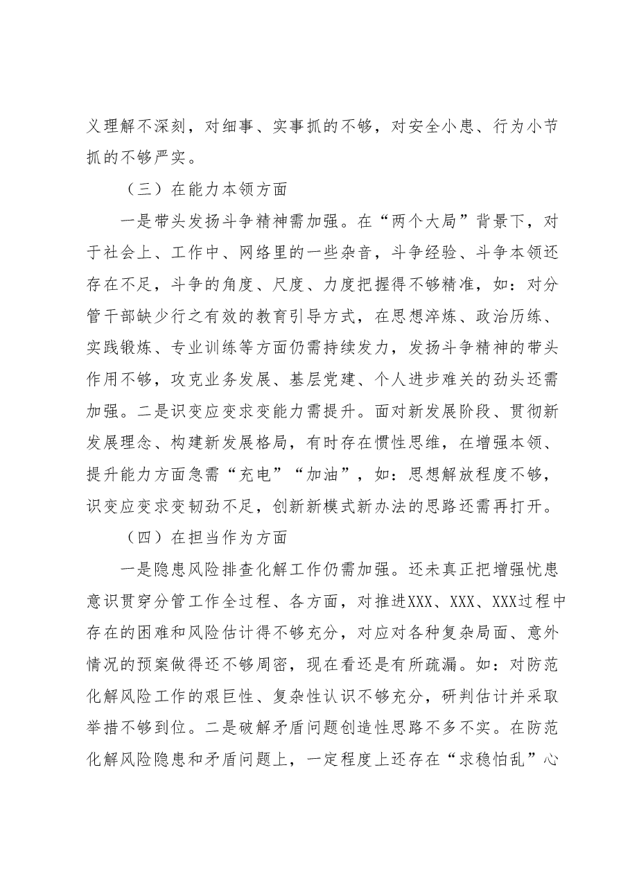 2023年主题教育民主生活会领导干部个人发言提纲.docx,第4页预览