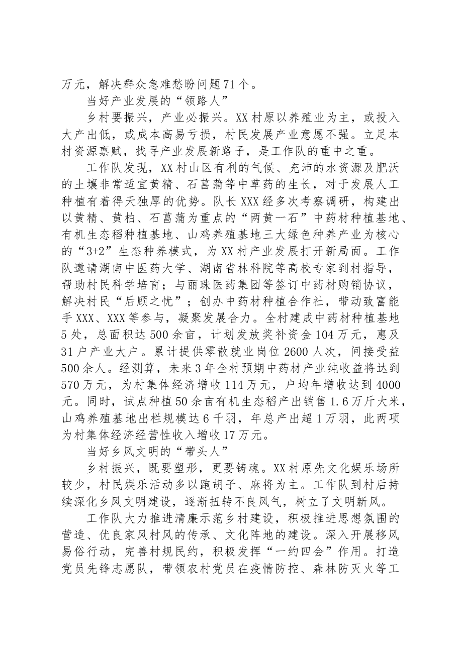（13篇）驻村工作队相关材料汇编.docx，第3页预览