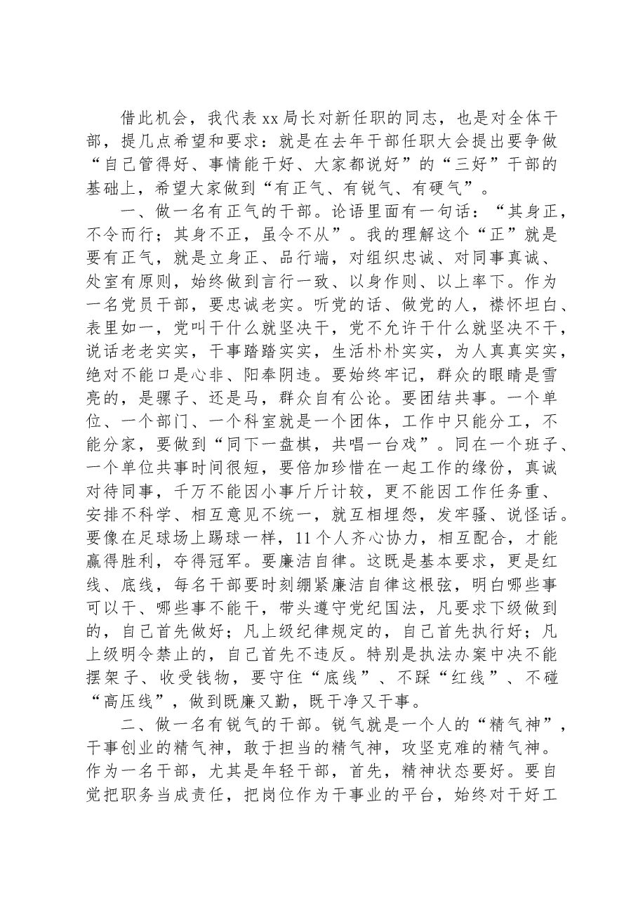 在干部任职前集体谈话会上的讲话.docx,第2页预览