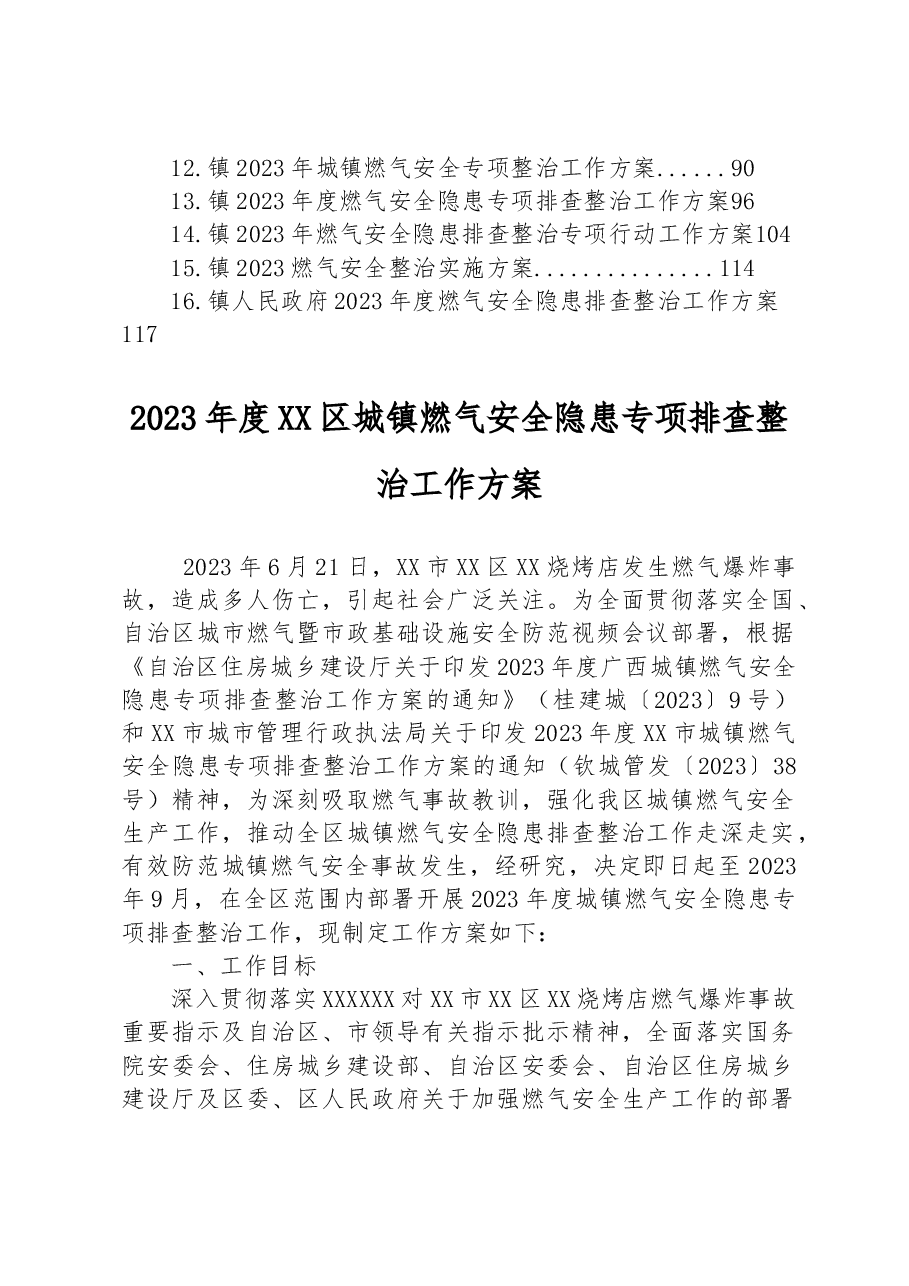 (16篇)2023年燃气安全隐患整治专项行动工作方案汇编.docx,第2页预览