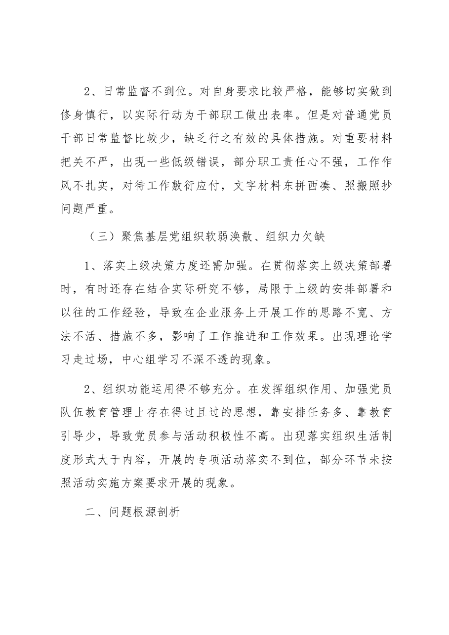 国企巡察整改专题民主生活会总经理个人发言材料.docx，第3页预览