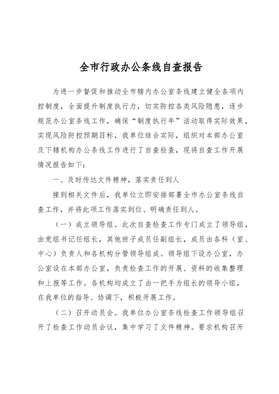 全市行政办公条线自查报告.docx,第1页预览