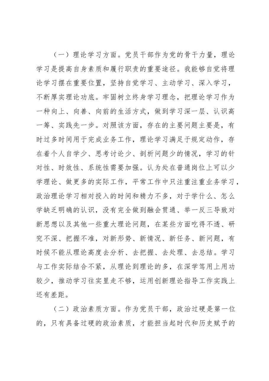 (10篇)2023年主题教育民主生活会对照检查材料汇编.docx,第3页预览