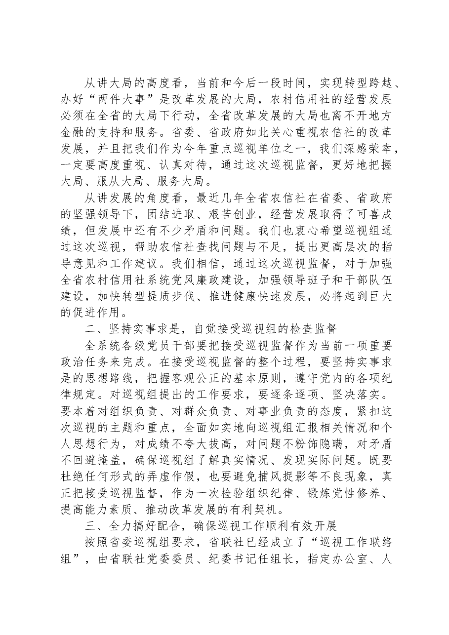 在巡视工作动员会议上表态讲话.docx，第2页预览