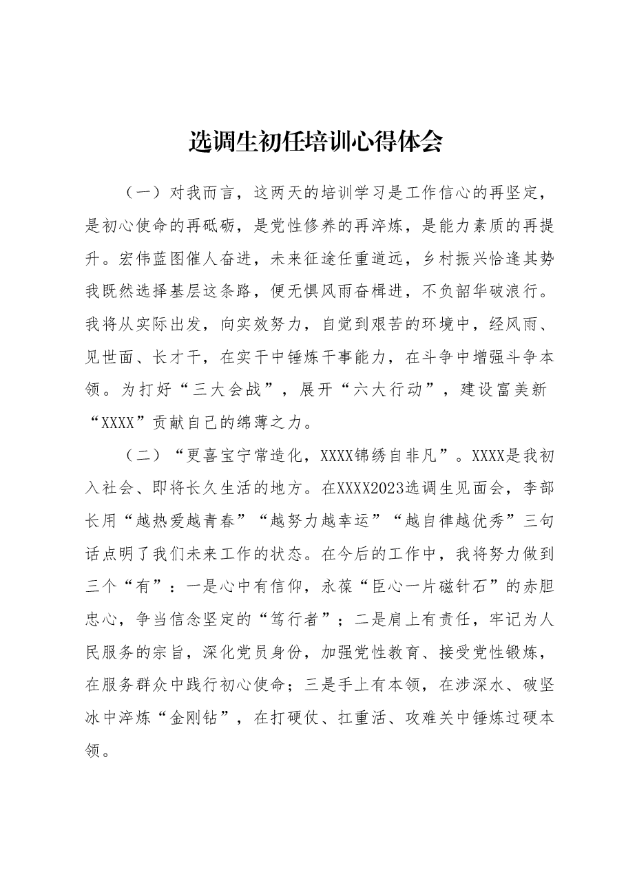 选调生初任培训心得体会.docx,第1页预览