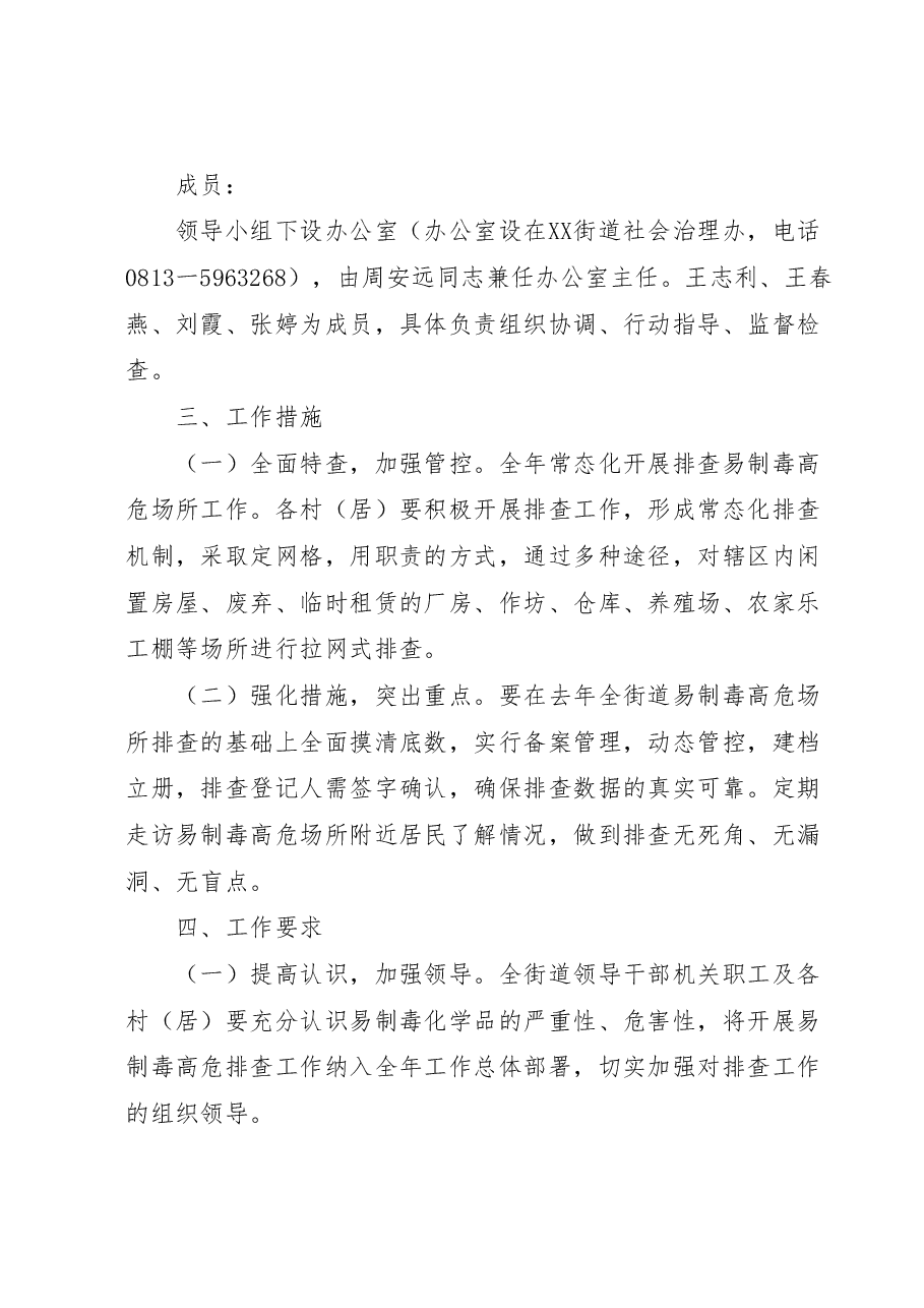 XX街道易制毒高危场所巡查方案.docx,第2页预览