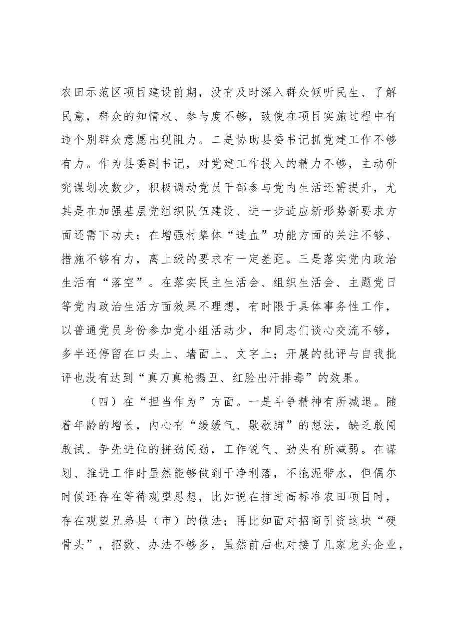 副书记2023年主题教育专题民主生活会个人对照检查材料.docx,第4页预览