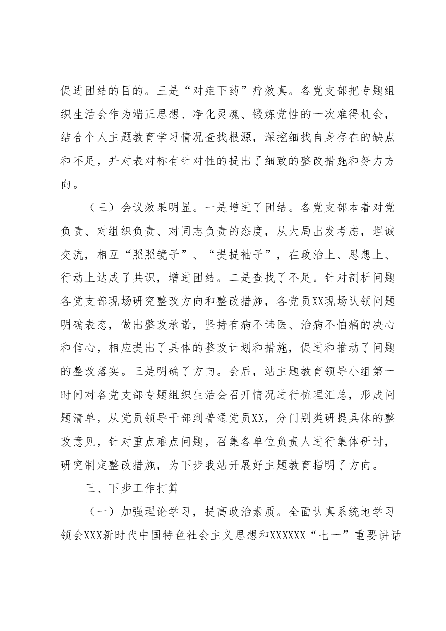 2023年专题组织生活会的情况报告.docx，第3页预览
