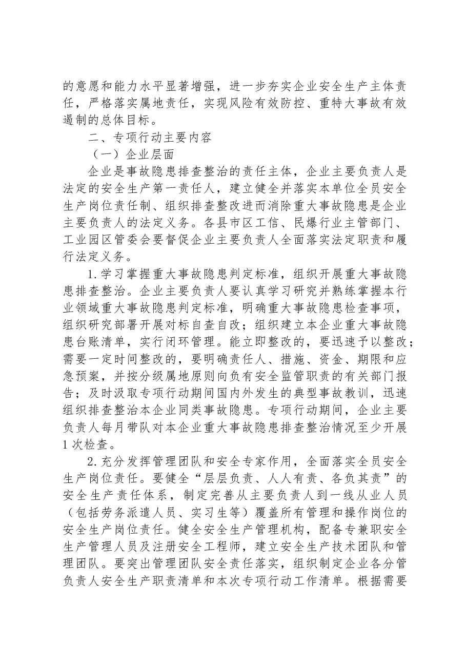 关于开展重大事故隐患专项排查整治2023行动的工作方案.docx,第2页预览