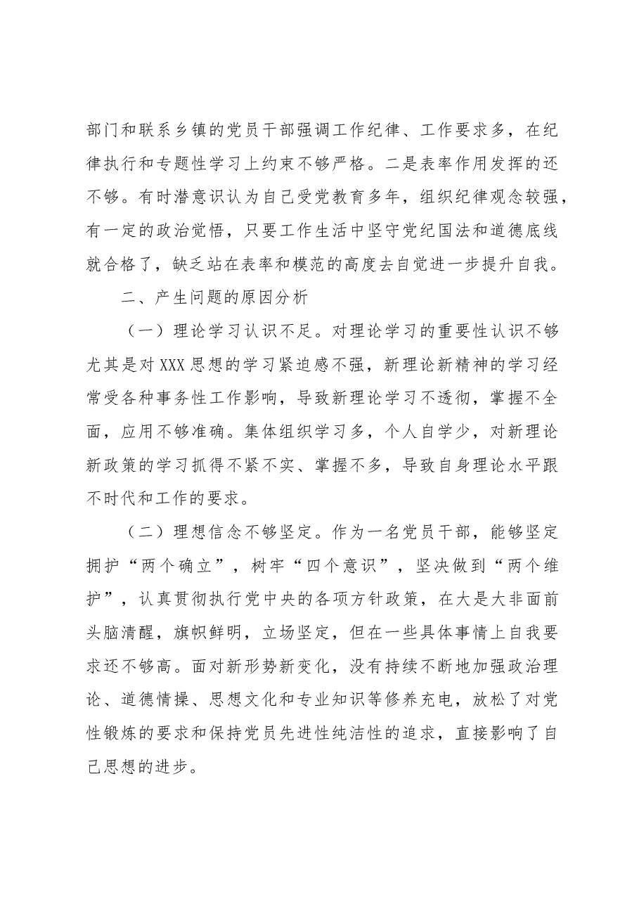 党员2023年主题教育专题民主生活会个人对照检查材料.docx,第3页预览
