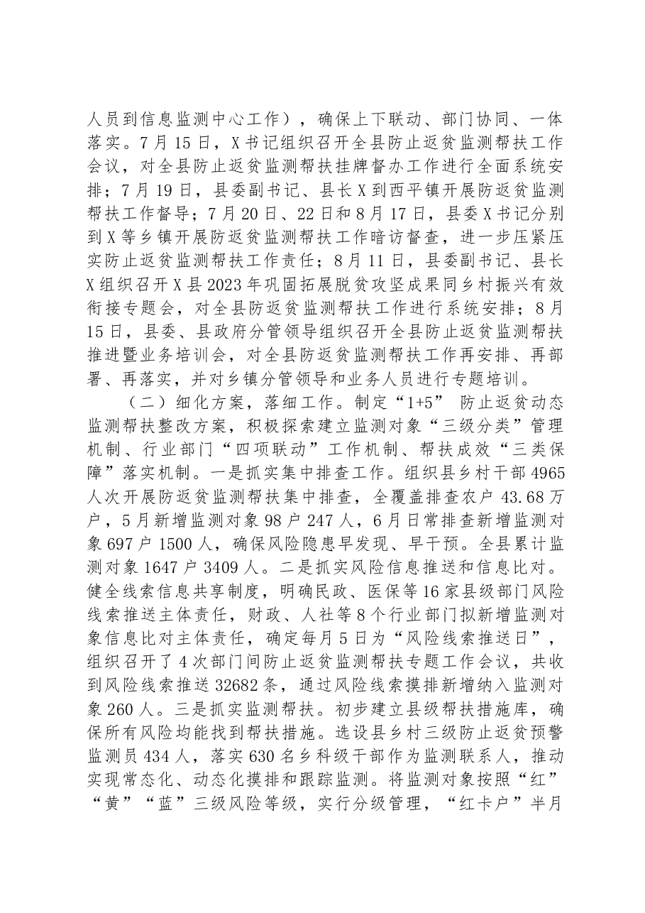 防止返贫监测帮扶挂牌督办工作情况汇报.docx,第2页预览