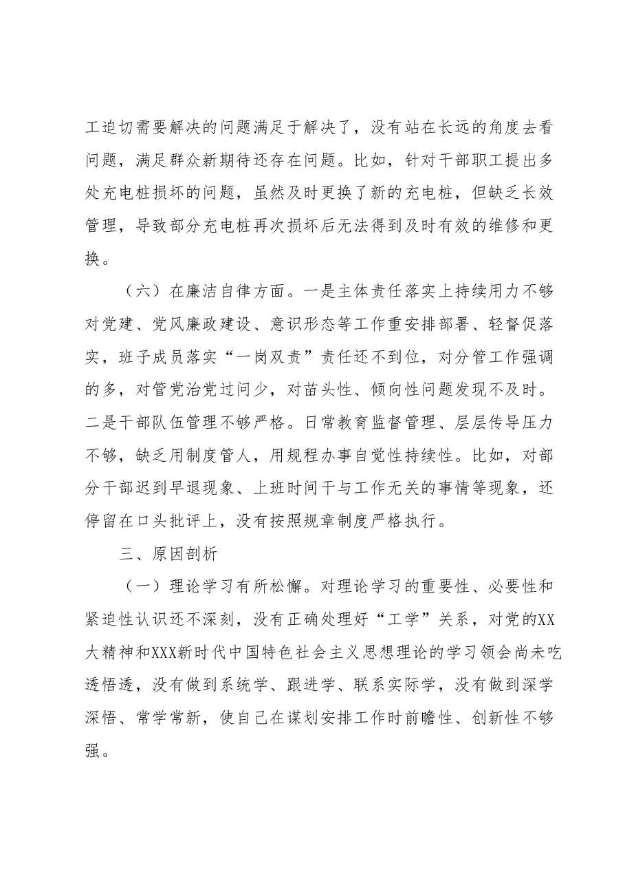 2023年主题教育专题民主生活会 班子对照检查材料.docx,第3页预览