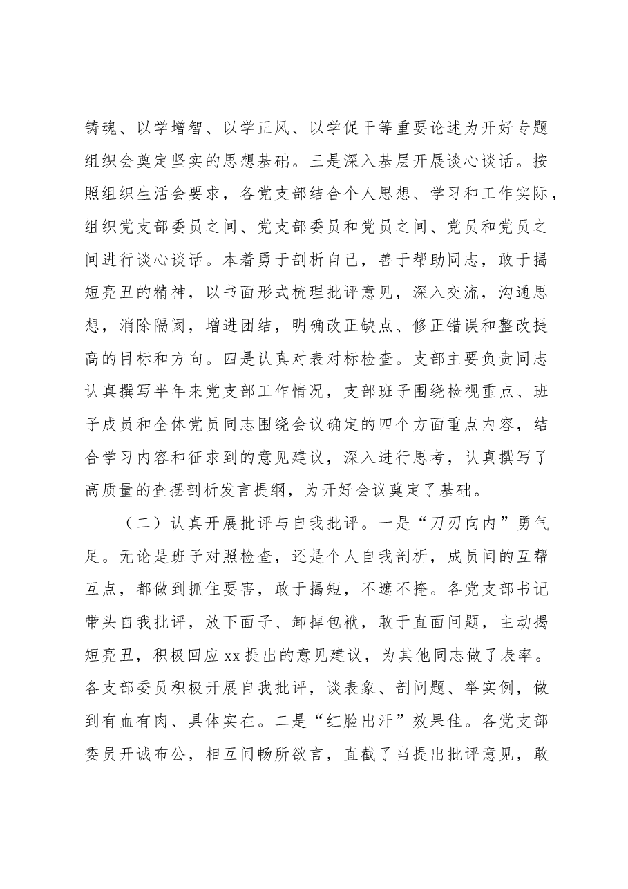 2023年主题教育组织生活会情况报告.docx,第2页预览