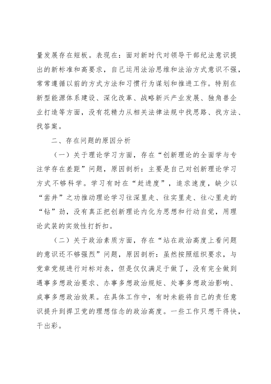 厅级单位党委书记主题教育专题民主生活会个人发言提纲.docx，第3页预览