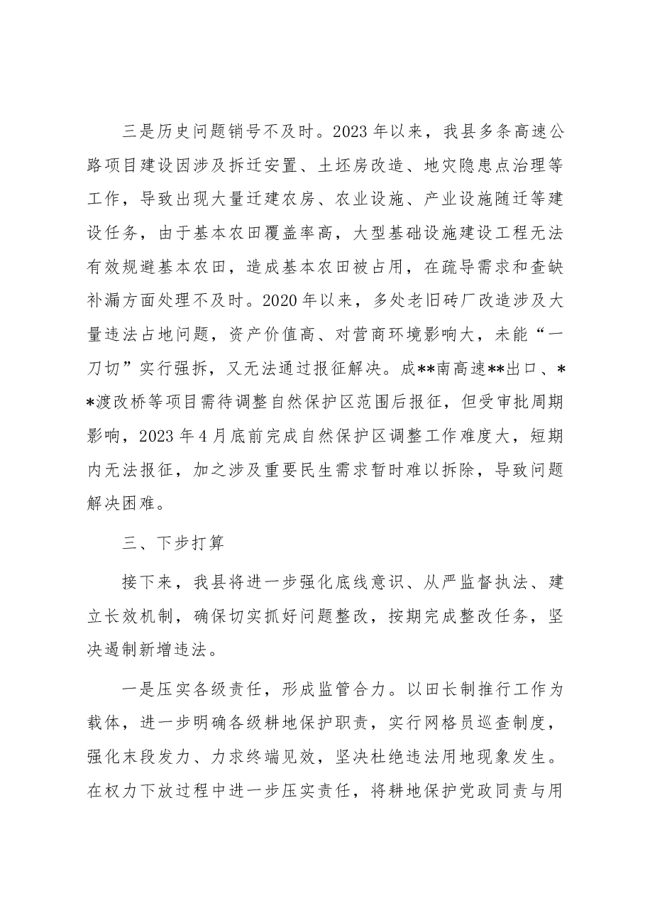 在耕地保护督察反馈问题检视会上的发言.docx,第4页预览
