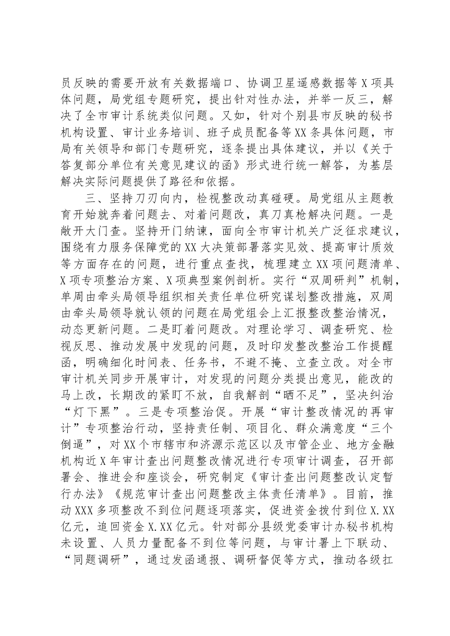 审计局在巡回指导组主题教育总结评估座谈会上的汇报发言.docx,第3页预览