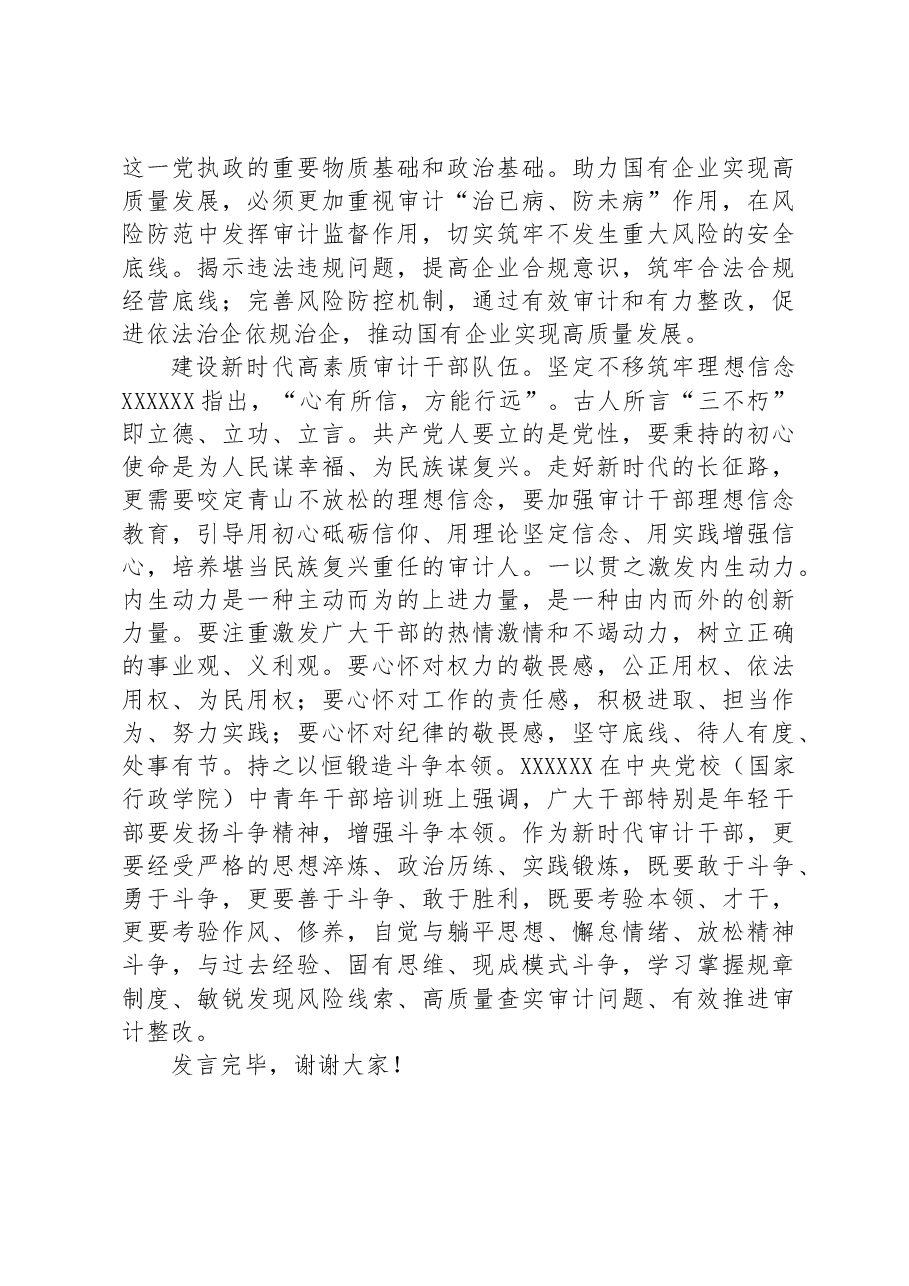 在国有企业审计工作专题研讨交流会上的发言材料.docx，第3页预览