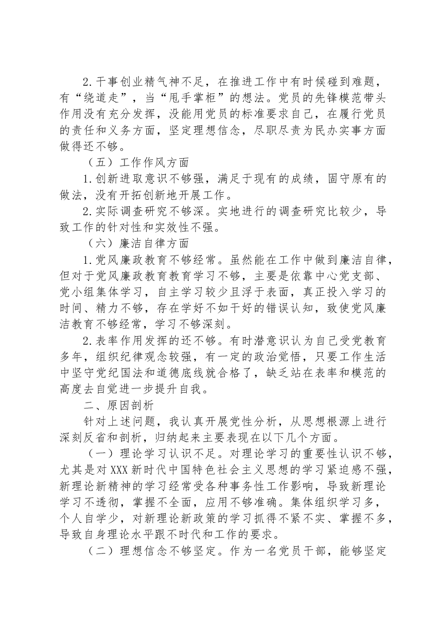 2023年主题教育专题民主生活会党员干部个人对照发言材料.docx，第3页预览