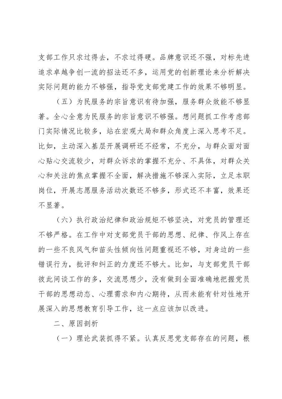 XX党支部主题教育专题组织生活会对照检查材料.docx,第3页预览