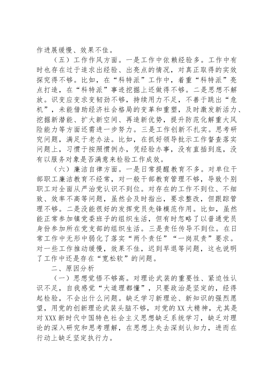 乡镇镇长2023年主题教育专题民主生活会个人对照检查材料.docx，第3页预览