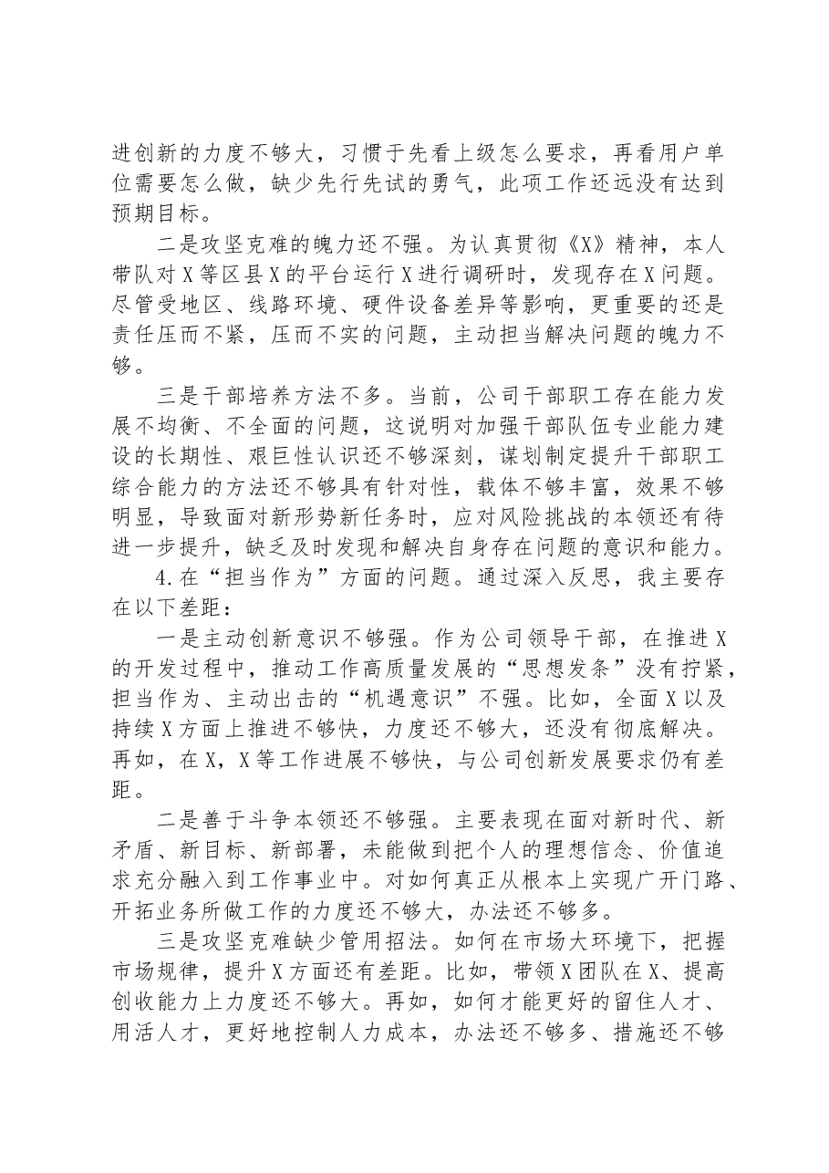 公司2023年主题教育专题民主生活会剖析检视材料.docx,第3页预览