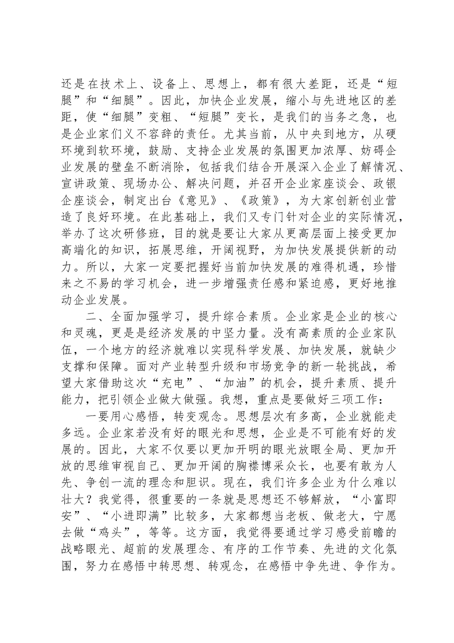 在全市企业家研修班座谈会上的讲话.docx,第2页预览