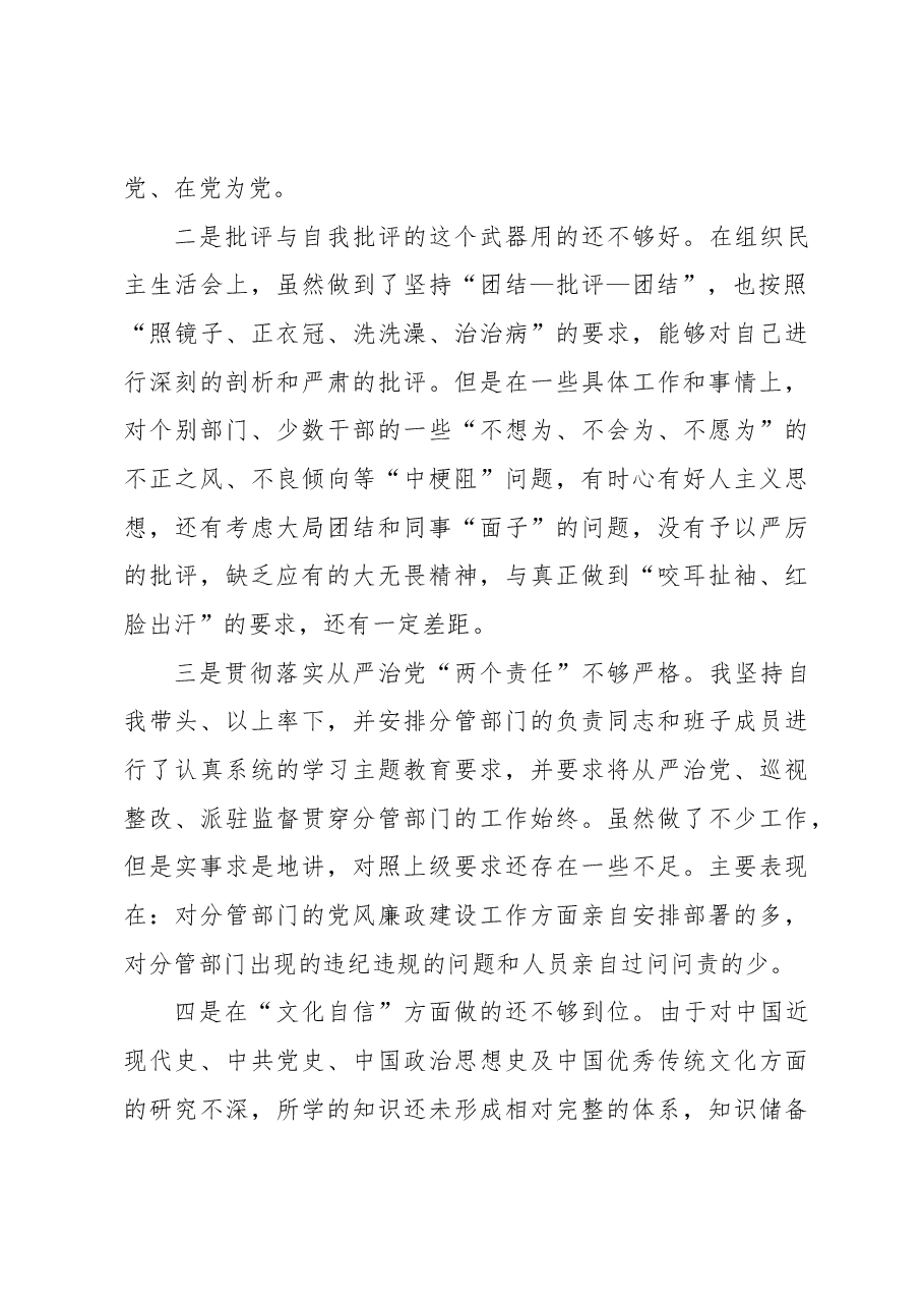 2023年在主题教育中存在的问题个人查摆检视材料.docx，第2页预览