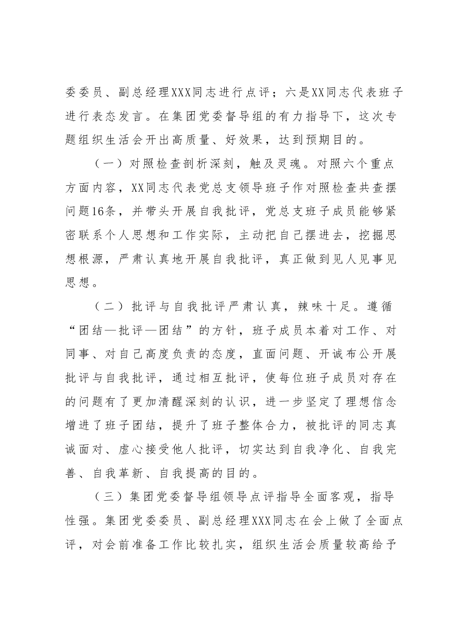 国企召开2023年主题教育专题组织生活会情况报告.docx,第4页预览