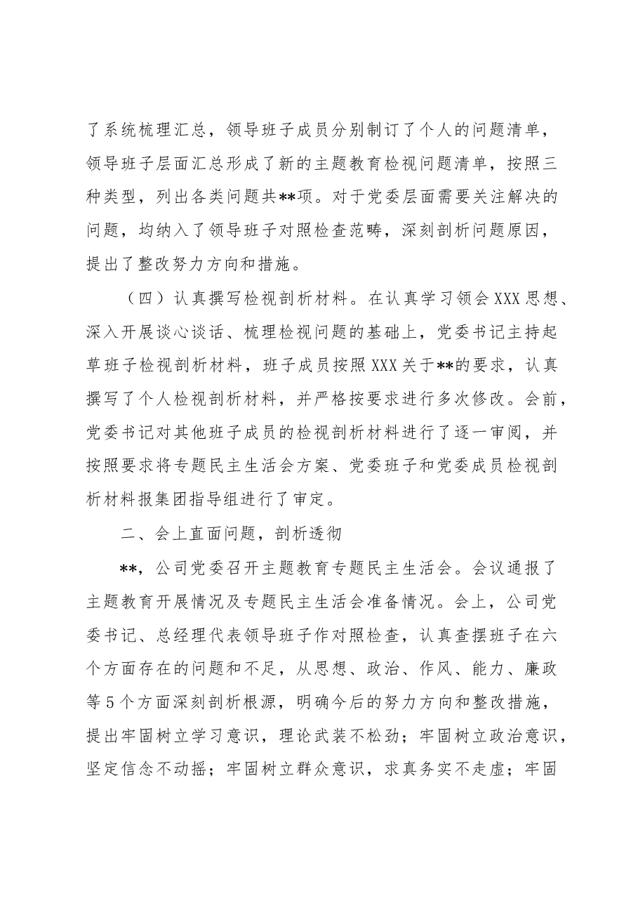 国企主题教育专题民主生活会的情况报告.docx,第3页预览