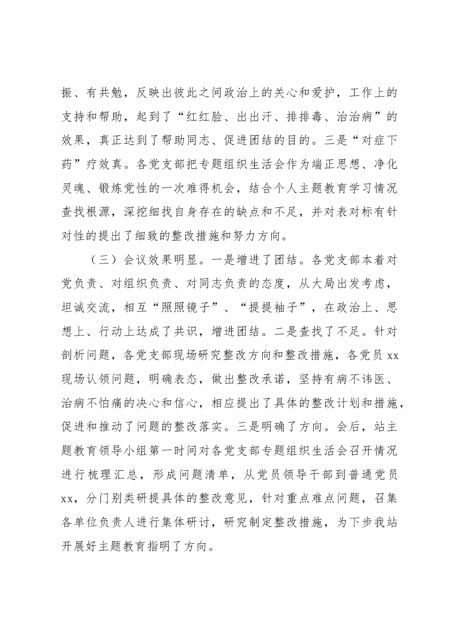 党委各支部主题教育组织生活会情况报告.docx，第3页预览