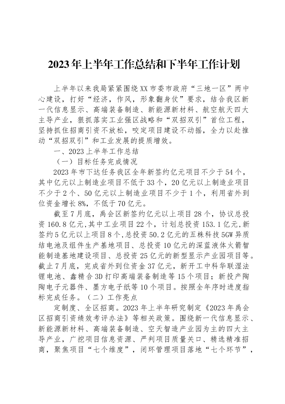 （8篇）2023年上半年工作总结和下半年工作计划.docx，第2页预览