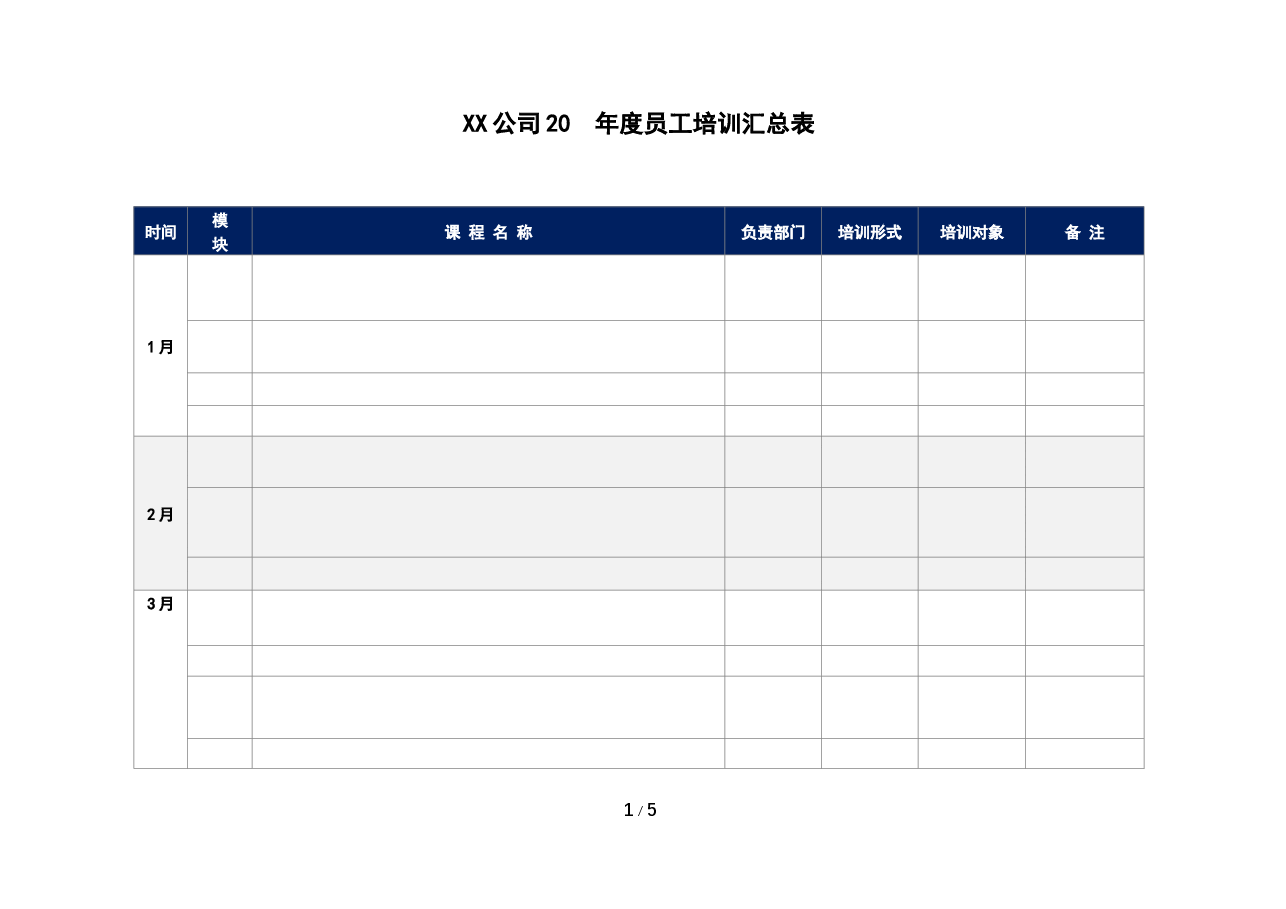 年度培训汇总表.docx,第1页预览