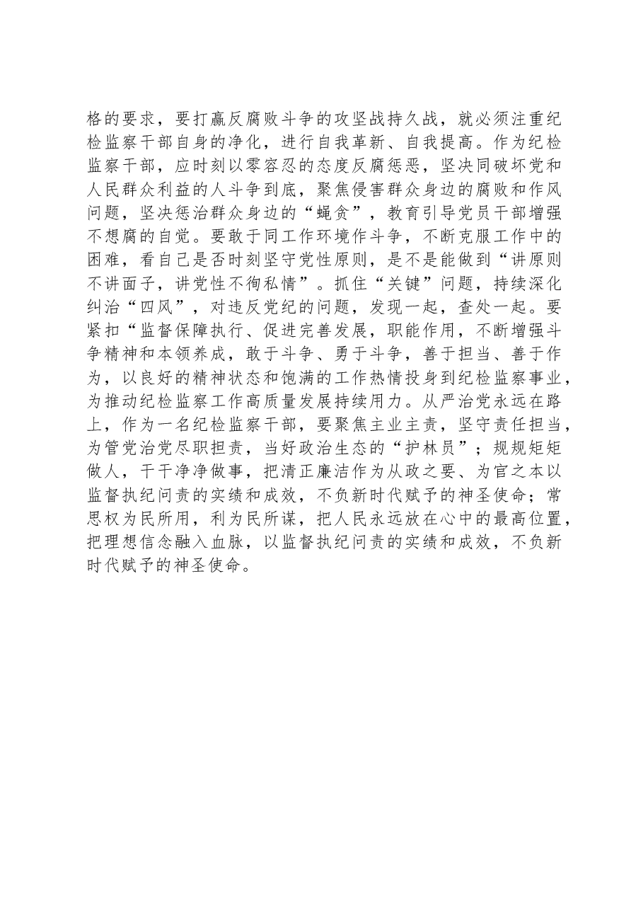 在9月份纪检监察干部教育整顿集体学习交流会上的发言.docx,第3页预览