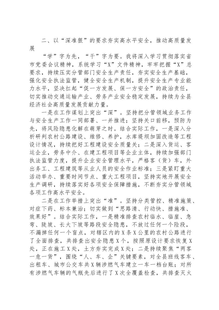 分管副县长在安全生产会议上的交流发言:全面夯实高水平安全助推经济高质量发展.docx,第2页预览