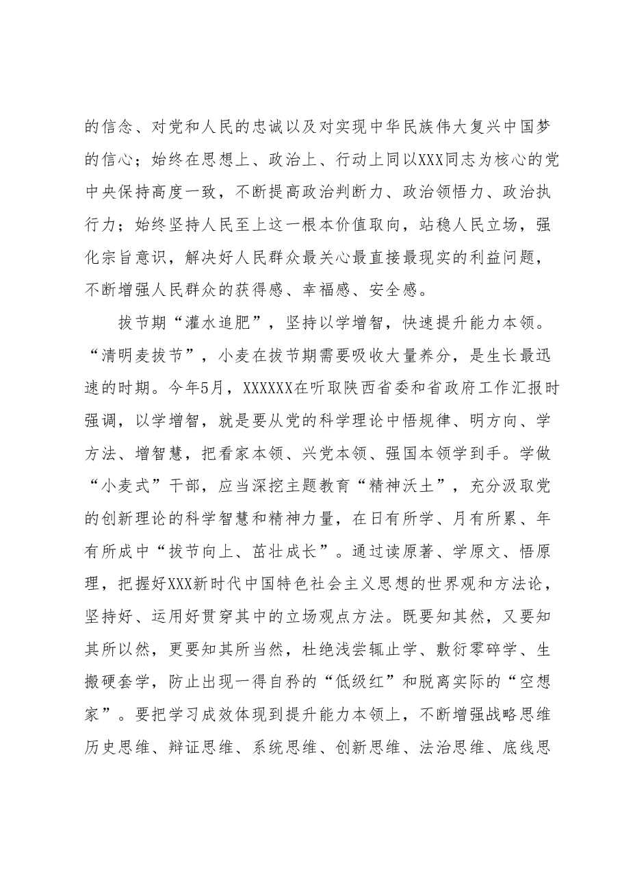 培训心得体会:学做“小麦式”干部,让主题教育在基层“落地开花”.docx,第2页预览