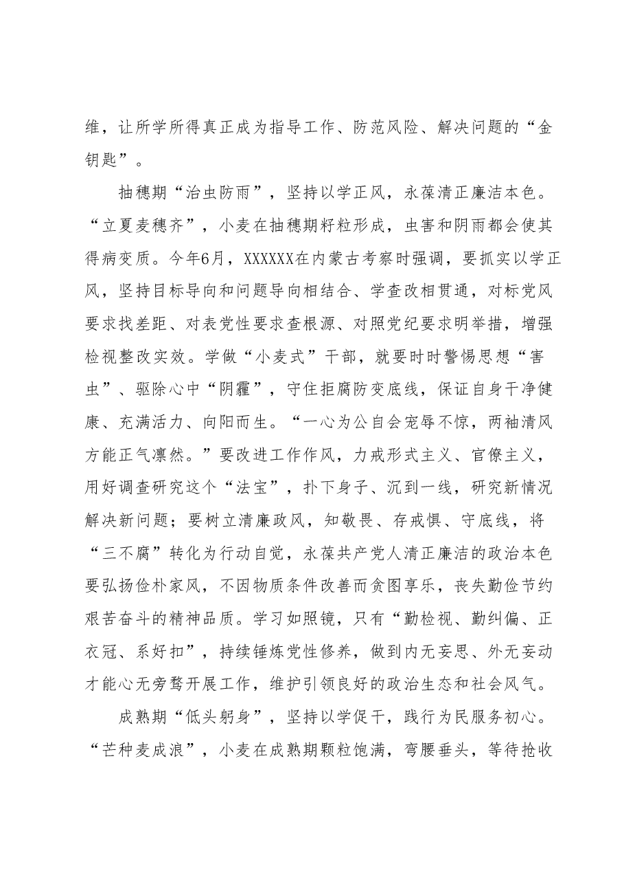 培训心得体会:学做“小麦式”干部,让主题教育在基层“落地开花”.docx,第3页预览