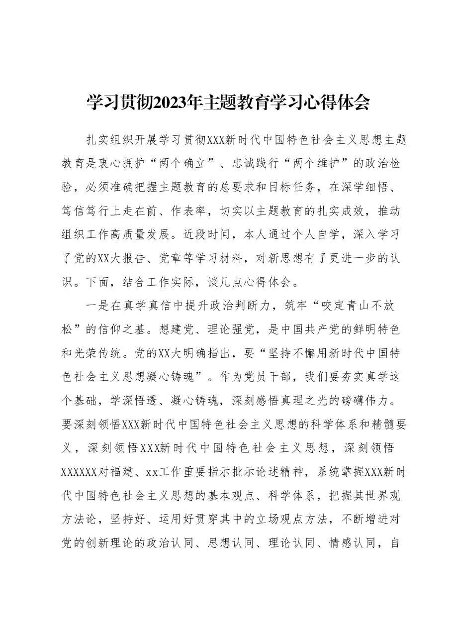 学习贯彻2023年主题教育学习心得体会 (2).docx,第1页预览