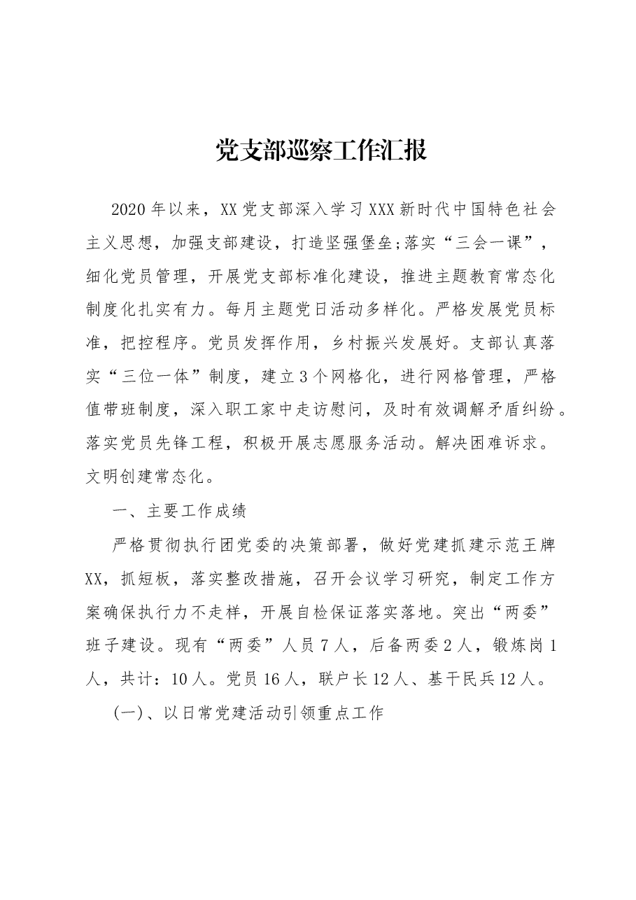 党支部巡察工作汇报.docx,第1页预览