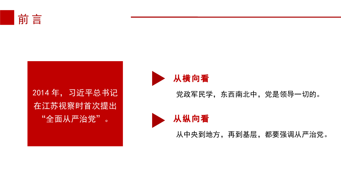 红色简约风履职尽责推动健全全面从严治党体系PPT模板.pptx，第2页预览