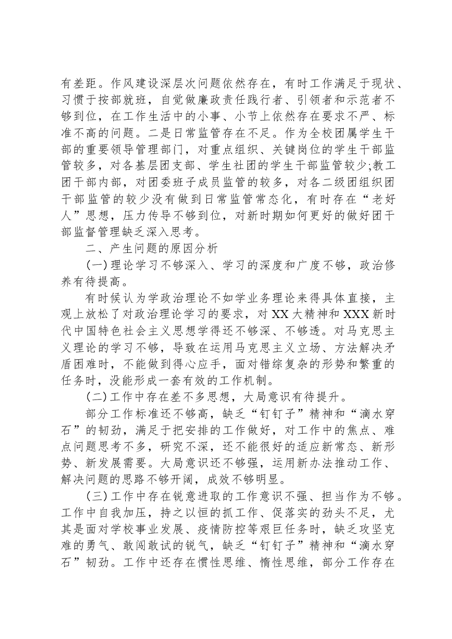 专题民主生活会领导班子检视剖析材料.docx，第4页预览
