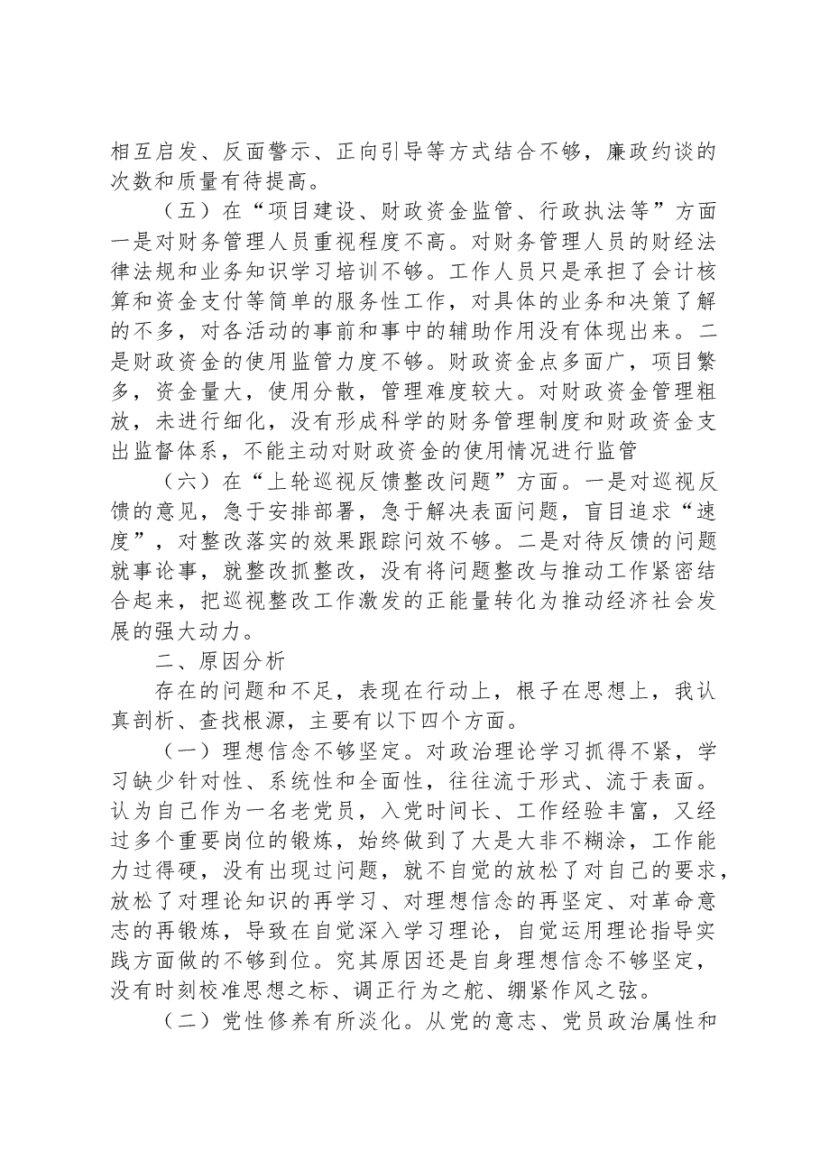 乡镇党委书记关于巡视整改专题民主生活会的对照检查材料.docx,第3页预览