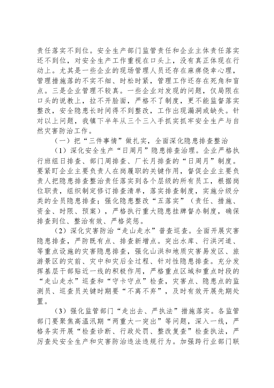 镇安全生产和自然灾害防治工作汇报.docx,第2页预览