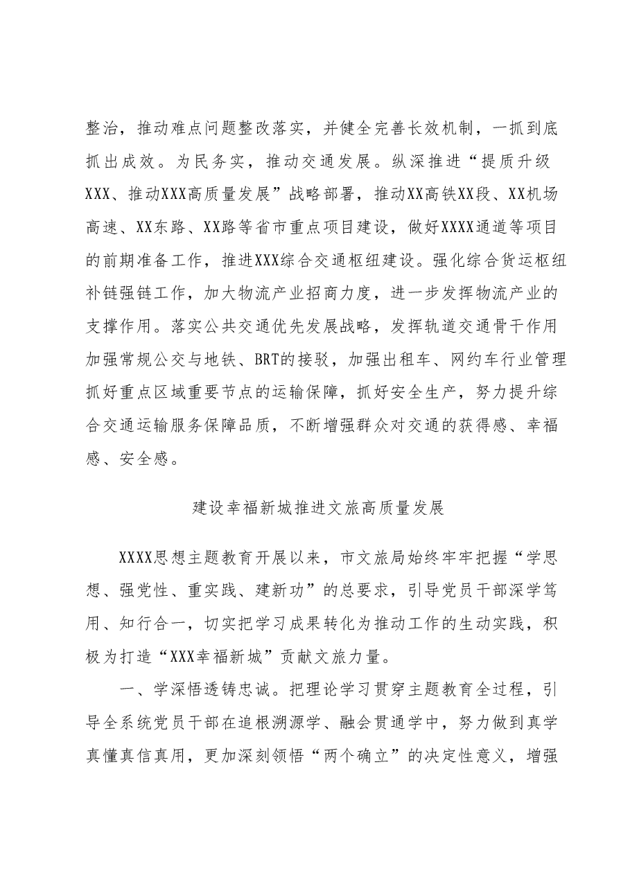 市交通运输局、文广旅局主要领导在主题教育读书班上的研讨发言.docx，第2页预览