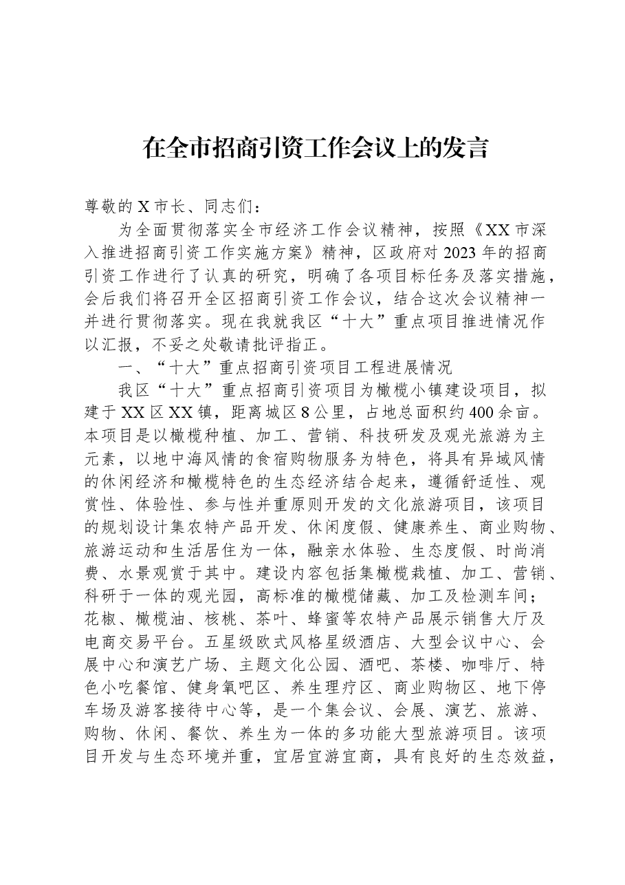 在全市招商引资工作会议上的发言.docx,第1页预览